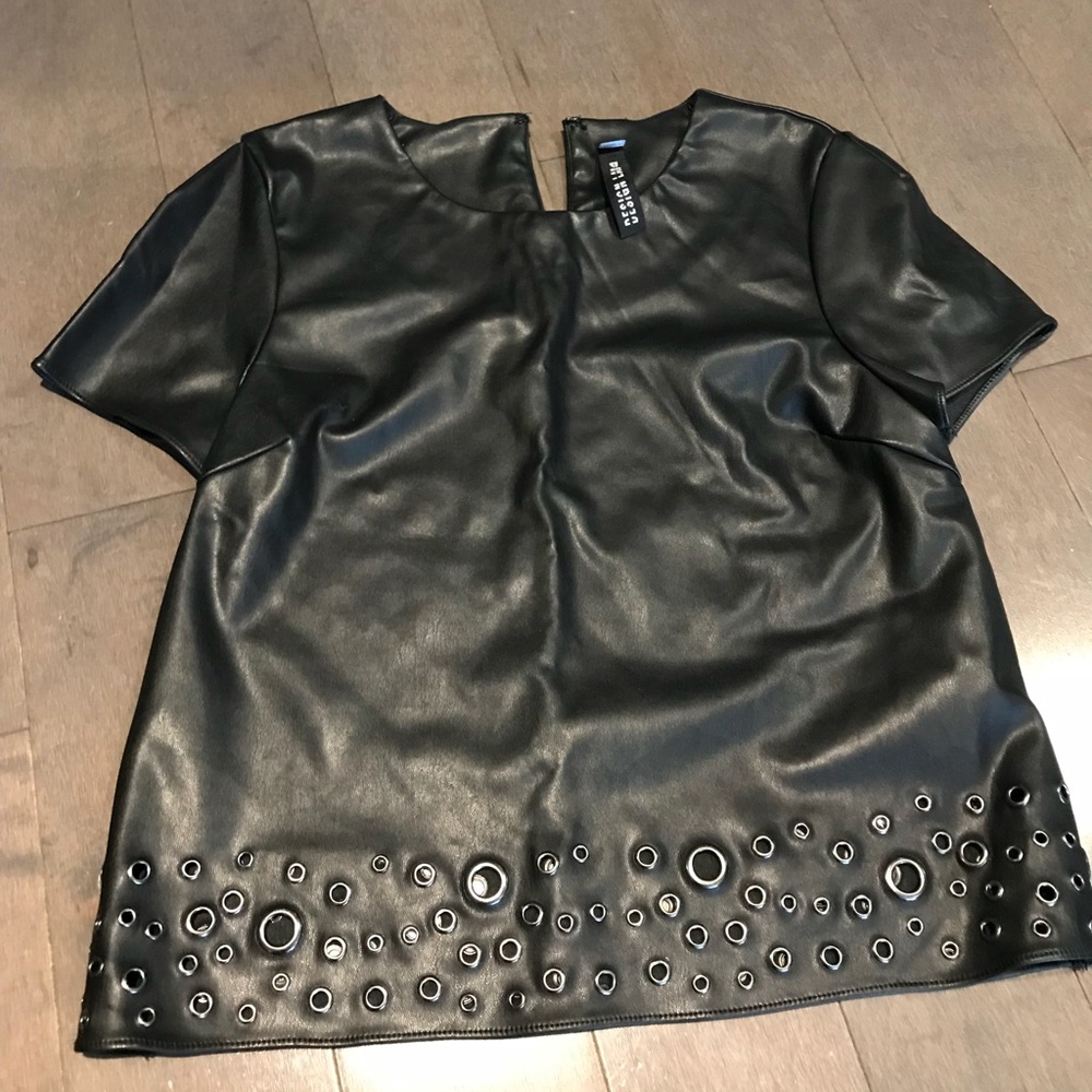 Design Lab Faux Leather Top - Picture 2 of 4